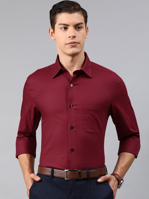 

Louis Philippe Men Red Regular Fit Solid Formal Shirt