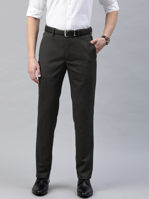 

Louis Philippe Men Black Slim Fit Solid Formal Trousers