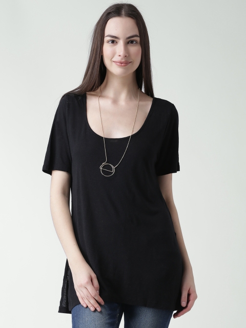 

FOREVER 21 Black High Slit Top