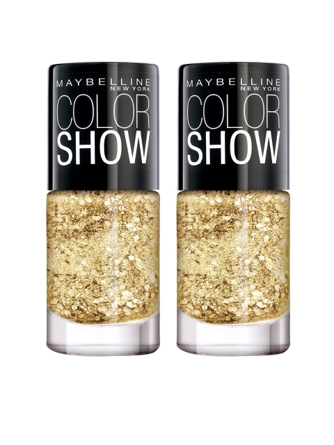 

Maybelline Set of 2 Bling It On Party Girl 116 Nail Polish, Gold