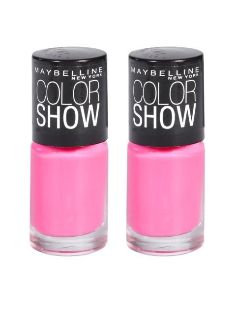 

Maybelline Set Of 2 213 Fiesty Fuschia Color Show Nail Polish, Pink