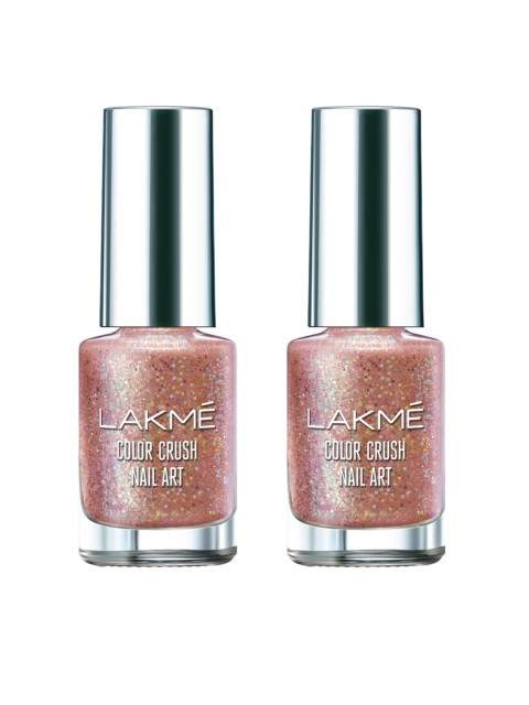 

Lakme Set of 2 S3 Color Crush Nailart Nail Polish, Pink