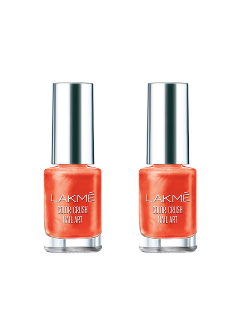 

Lakme Set Of 2 M8 Coral Color Crush Nail Art Nail Polish