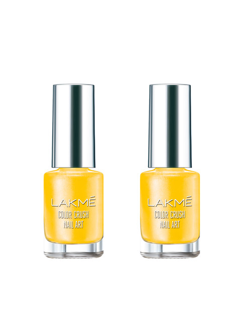 

Lakme Set Of 2 M19 Sunny Yellow Color Crush Nail Art Nail Polish