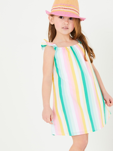 

Marks & Spencer Girls Multicoloured Striped A-Line Dress, Multi