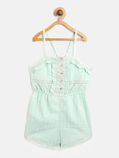 

Marks & Spencer Girls Mint Green Self-Design Playsuit