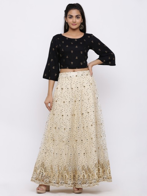 

Juniper Cream & Black Ready to Wear Lehenga with Blouse