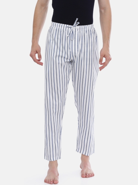 

Joven Men Black & White Striped Lounge Pants