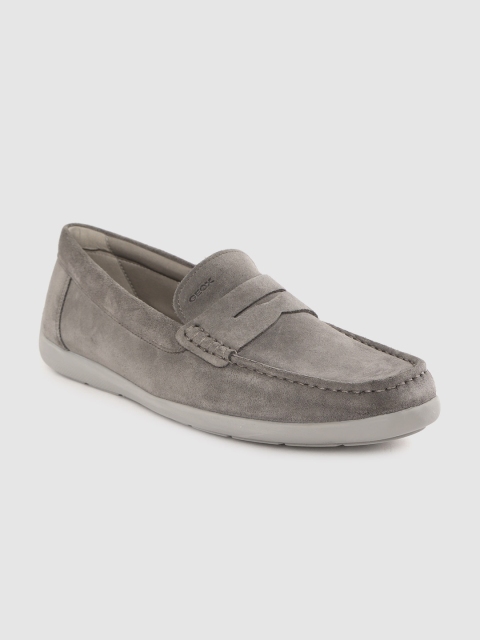 

Geox Men Grey Suede Penny Loafers