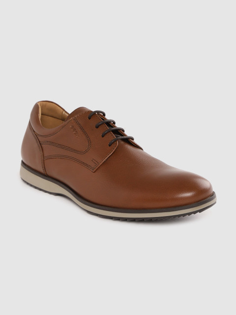 

Geox Men Brown Solid Leather Derbys