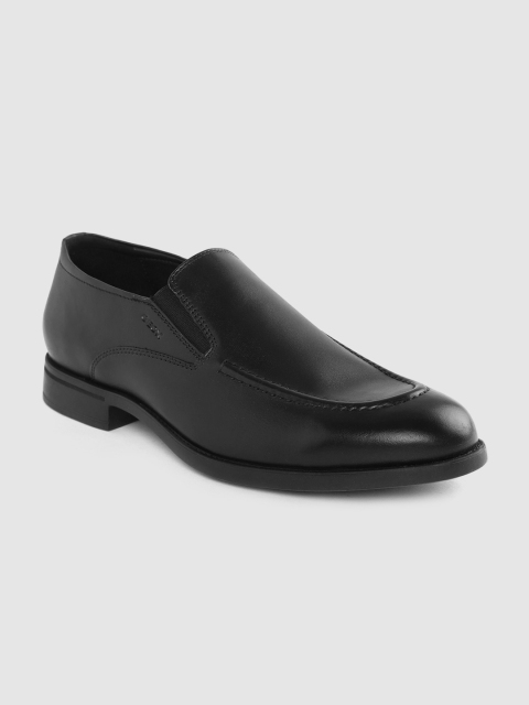 

Geox Men Black Solid Leather Formal Slip-Ons