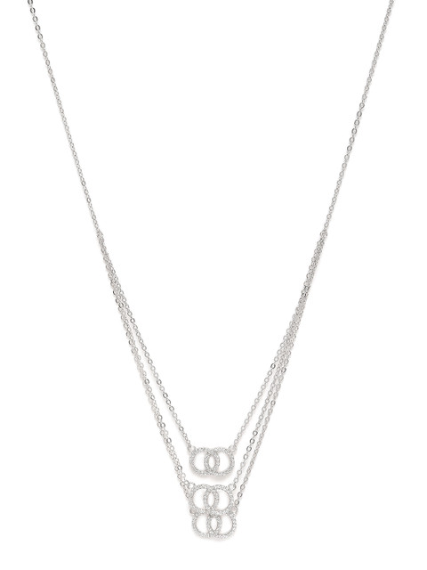 

GIVA Sterling Silver Aastha's Triple Layer Embrace Necklace with 925 Hallmarking