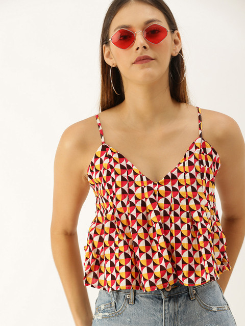 

FOREVER 21 Women Multicoloured Printed A-Line Top, Multi