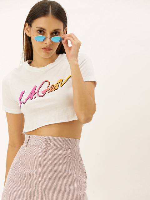 

FOREVER 21 Women White Printed Top
