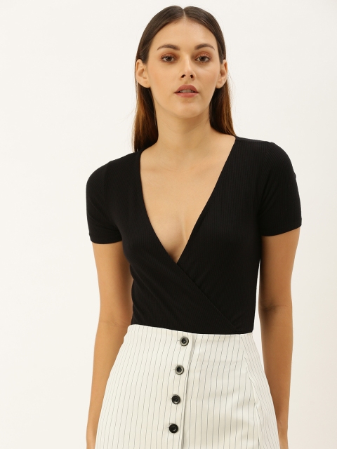 

FOREVER 21 Women Black Solid Top