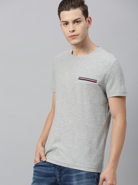 

Tommy Hilfiger Men Grey Solid Round Neck Organic Cotton T-shirt