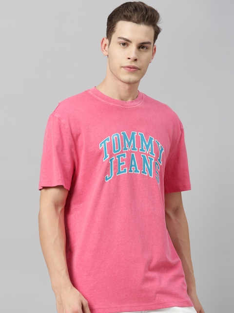 

Tommy Hilfiger Men Pink Printed Round Neck T-shirt