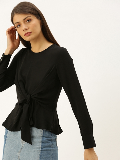 

FOREVER 21 Women Black Solid Top