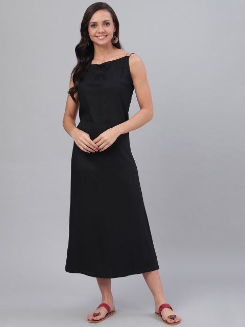 

SIAH Women Black Solid A-Line Dress