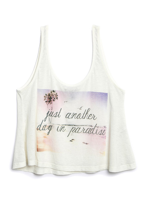 

FOREVER 21 Women Off-White Graphic Print Crop Top