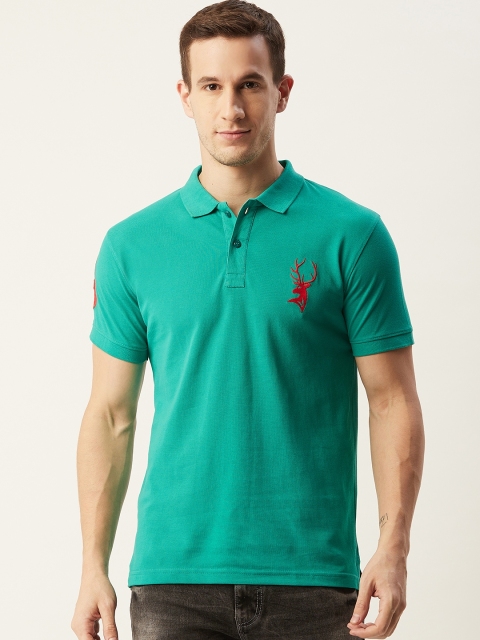 

PORTBLAIR Men Green Solid Polo Collar T-shirt
