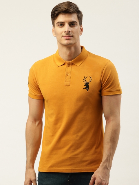 

PORTBLAIR Men Mustard Yellow Solid Polo Collar T-shirt
