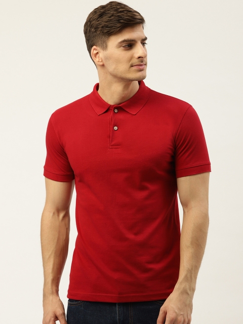 

PORTBLAIR Men Maroon Solid Polo Collar T-shirt