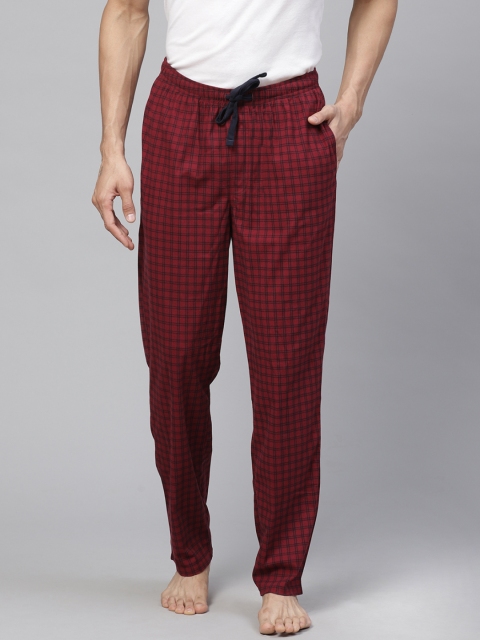 

Marks & Spencer Men Maroon & Navy Blue Checked Lounge Pants