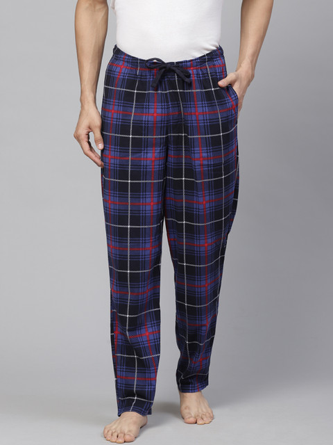 

Marks & Spencer Men Blue & Red Checked Lounge Pants
