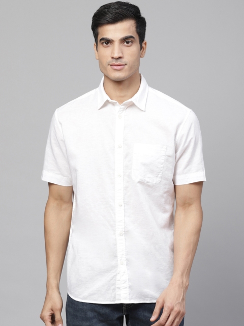 

Marks & Spencer Men White Relaxed Fit Solid Casual Shirt