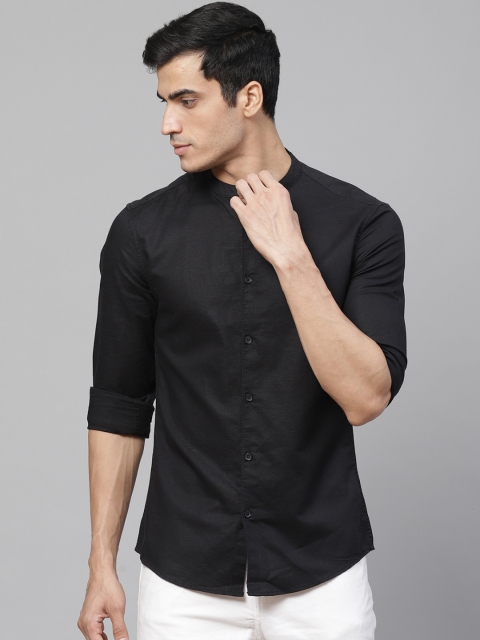 

Marks & Spencer Men Black Slim Fit Solid Casual Shirt
