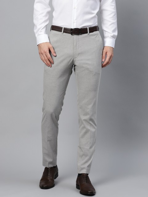 

Marks & Spencer Men Grey Skinny Fit Solid Formal Trousers