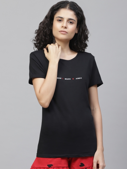 

Marks & Spencer Women Black Printed Detail Lounge T-Shirt