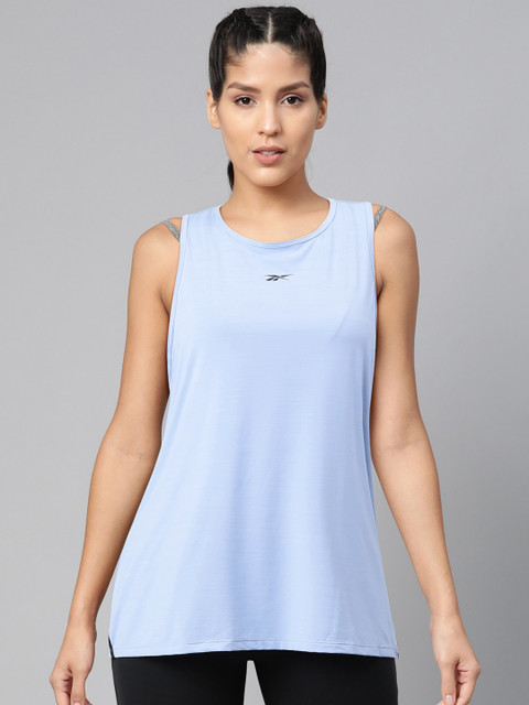 

Reebok Women Blue Supply Activchill Athletic Solid Training Tank Top