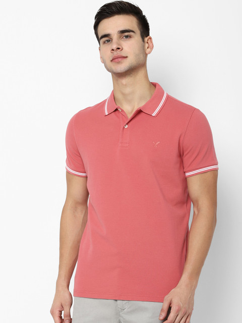 

AMERICAN EAGLE OUTFITTERS Men Red Solid Polo Collar T-shirt