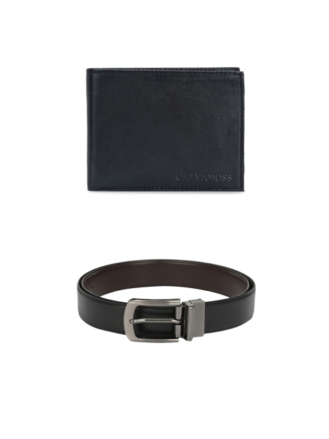 

Calvadoss Men Black & Brown Premium Belt & Wallet Gift Set