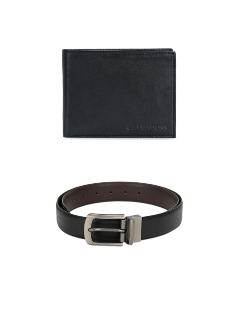 

Calvadoss Men Black & Brown Premium Belt & Wallet Gift Set