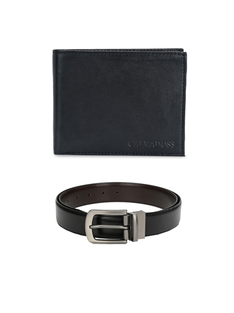 

Calvadoss Men Black & Brown Premium Belt & Wallet Gift Set