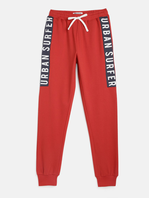 

Provogue Boys Red Melange Printed Joggers