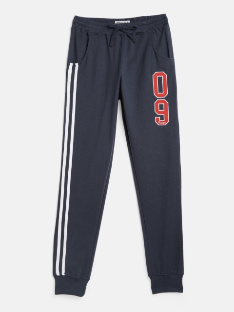 

Provogue Boys Blue Printed Joggers, Navy blue