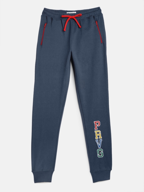 

Provogue Boys Navy Blue Printed Joggers