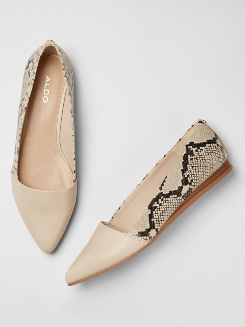 

ALDO Women Beige Textured Ballerinas