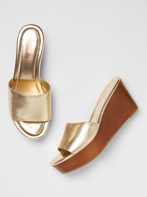 

ALDO Women Gold-Toned Solid Sandals