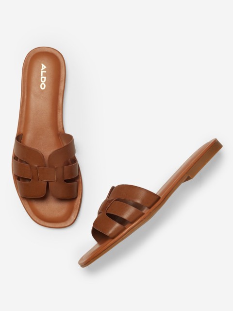 

ALDO Women Brown Solid Open Toe Flats