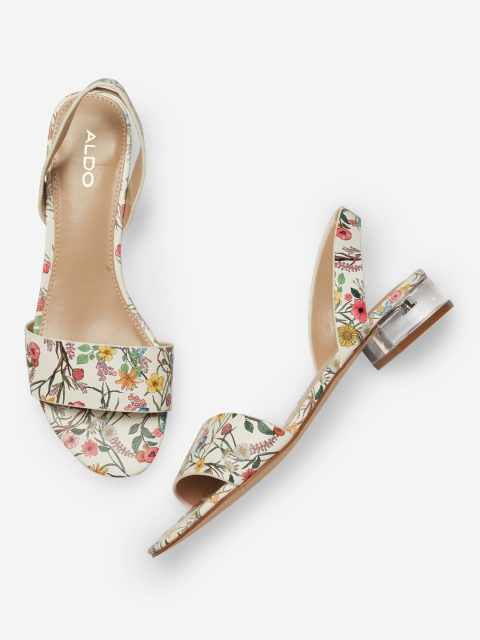 

ALDO Women White Printed Heels