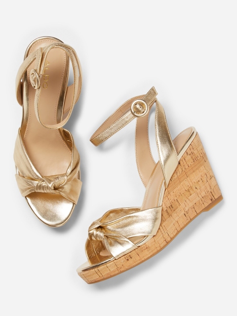 

ALDO Women Gold-Toned Solid Wedges