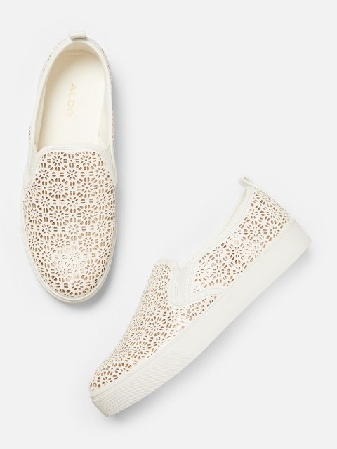 

ALDO Women White Slip-On Sneakers