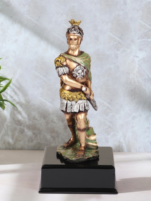 

TIED RIBBONS Copper-Toned & Gold-Toned Vintage Spartan Warrior Statue Showpiece