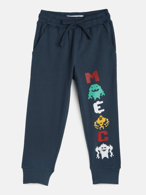 

Miss & Chief Boys Navy Blue Printed Joggers
