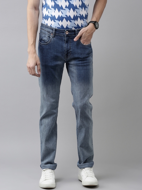 

BEAT LONDON by PEPE JEANS Men Blue Slim Fit Low-Rise Heavy Fade Stretchable Jeans